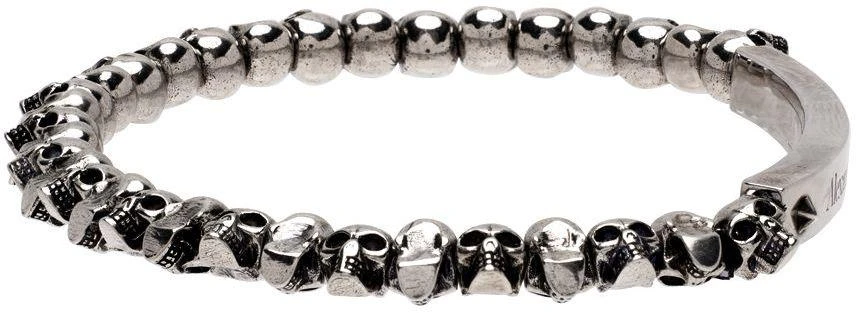 商品Alexander McQueen|Silver Mini Skull Bracelet,价格¥3003,第5张图片详细描述