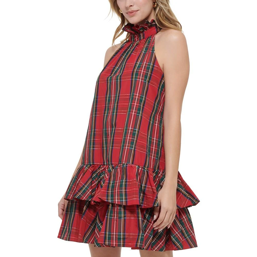 商品Tommy Hilfiger|Women's Plaid-Print Halter-Neck Ruffled Dress,价格¥520,第3张图片详细描述