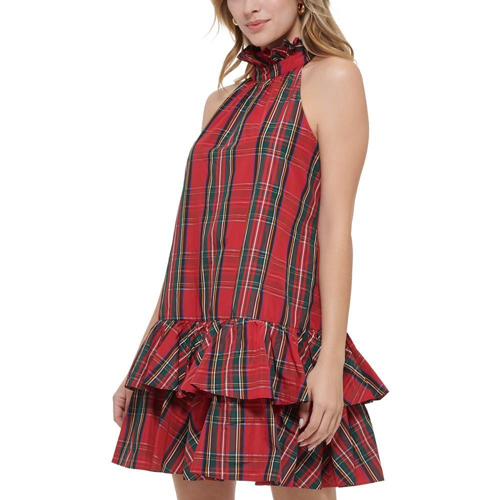 商品Tommy Hilfiger|Women's Plaid-Print Halter-Neck Ruffled Dress,价格¥1248,第5张图片详细描述