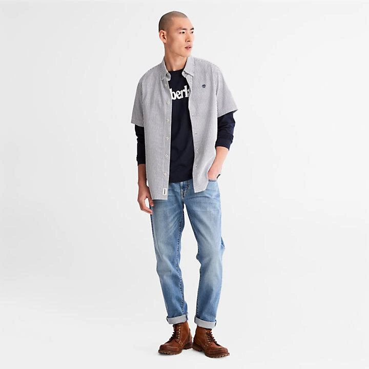 商品Timberland|SS Seersucker Shirt for Men in Blue,价格¥393,第3张图片详细描述