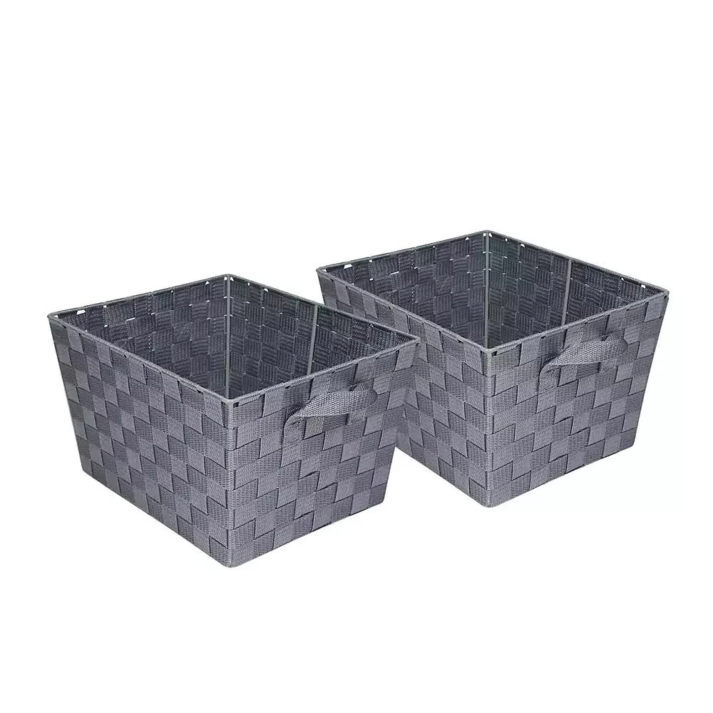 商品Honey Can Do|Set of 2 Woven Baskets, Gray,价格¥274,第2张图片详细描述
