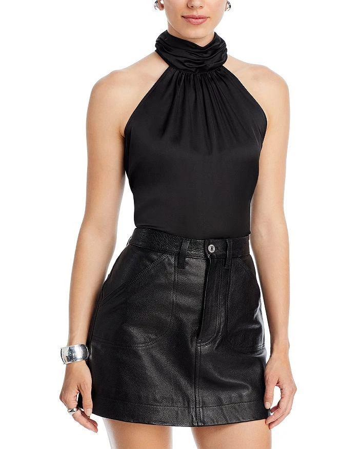 商品Karl Lagerfeld Paris|Sleeveless High Neck Tie Blouse,价格¥242,第1张图片