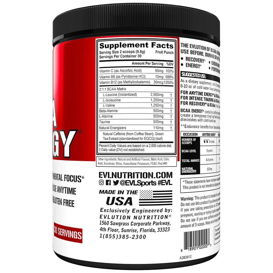 商品Evlution Nutrition|BCAA Energy Fruit Punch,价格¥215,第2张图片详细描述