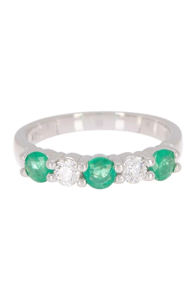 商品Effy|14K White Gold Prong Set Emerald & Diamond Ring - Size 7,价格¥7772,第1张图片