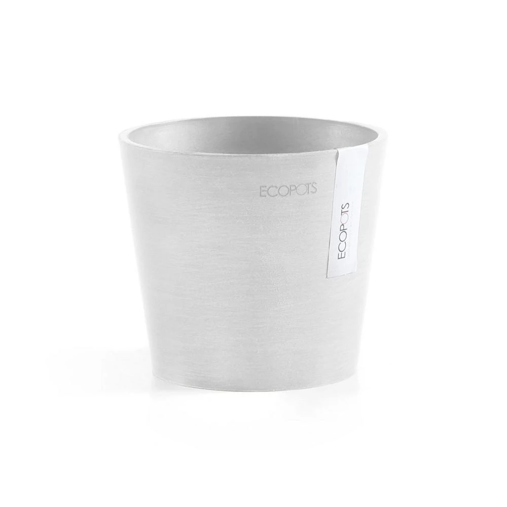 商品ECOPOTS|Amsterdam Round Plastic Flower Pot, Pure White, 5",价格¥104,第1张图片