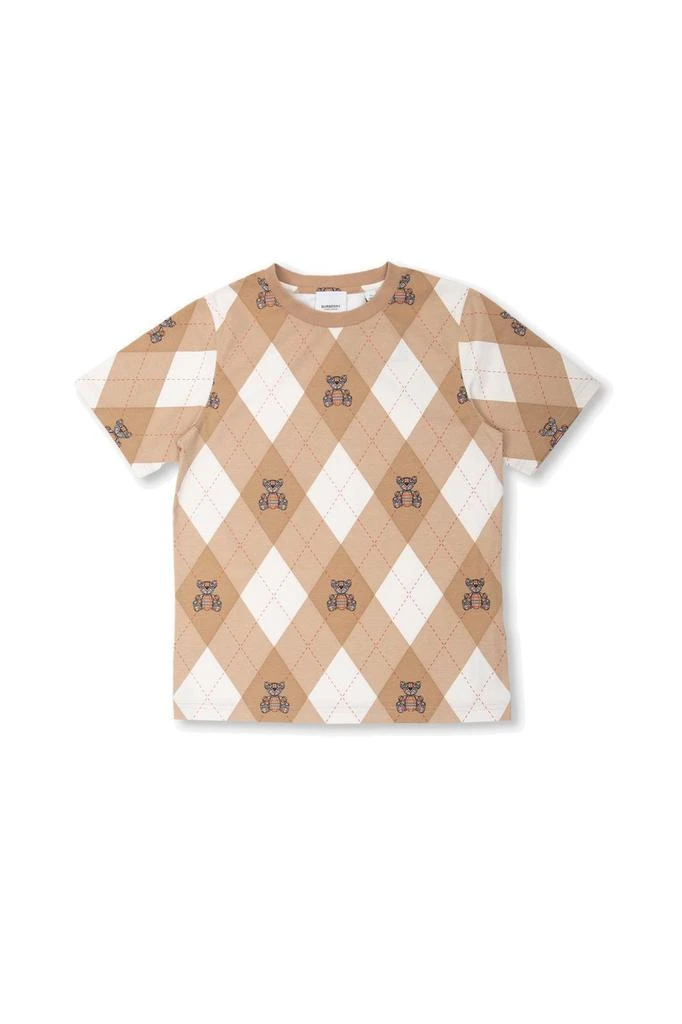 商品Burberry|Burberry Kids Thomas Bear Argyle-Printed Crewneck T-Shirt,价格¥1620,第1张图片