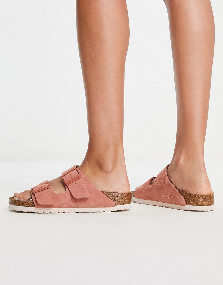 Birkenstock Arizona suede flat sandals in earth red商品第4张图片规格展示