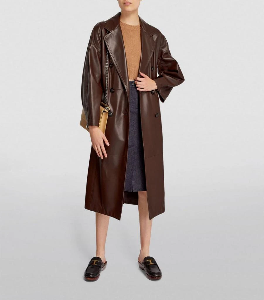 商品Max Mara|Leather Trench Coat,价格¥34910,第2张图片详细描述