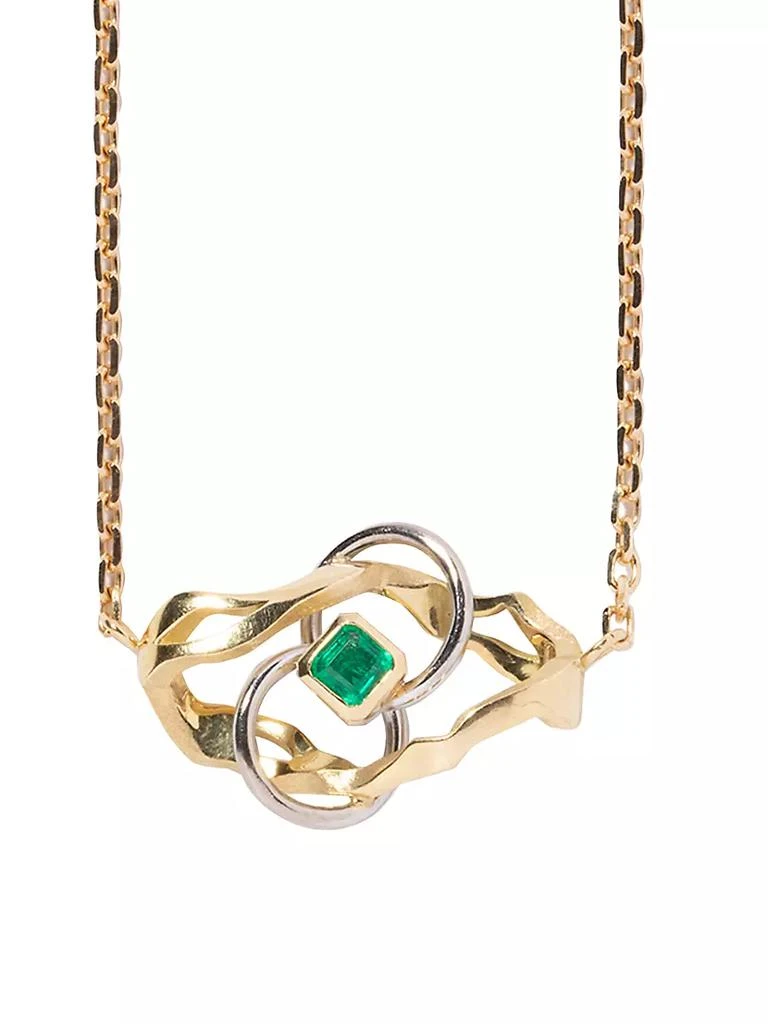 商品Milamore|Kintsugi Infinity Two-Tone 18K Gold &amp; Emerald Pendant Necklace,价格¥33719,第1张图片