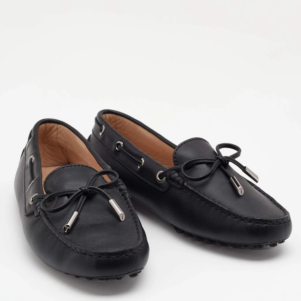 商品[二手商品] Tod's|Tod's Black Leather Bow Slip On Loafers Size 36,价格¥1176,第4张图片详细描述