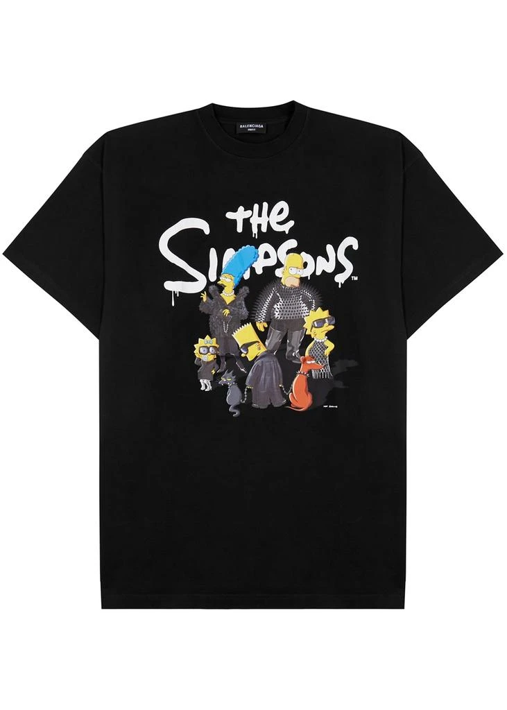 商品Balenciaga|X The Simpsons black printed cotton T-shirt,价格¥3022,第1张图片