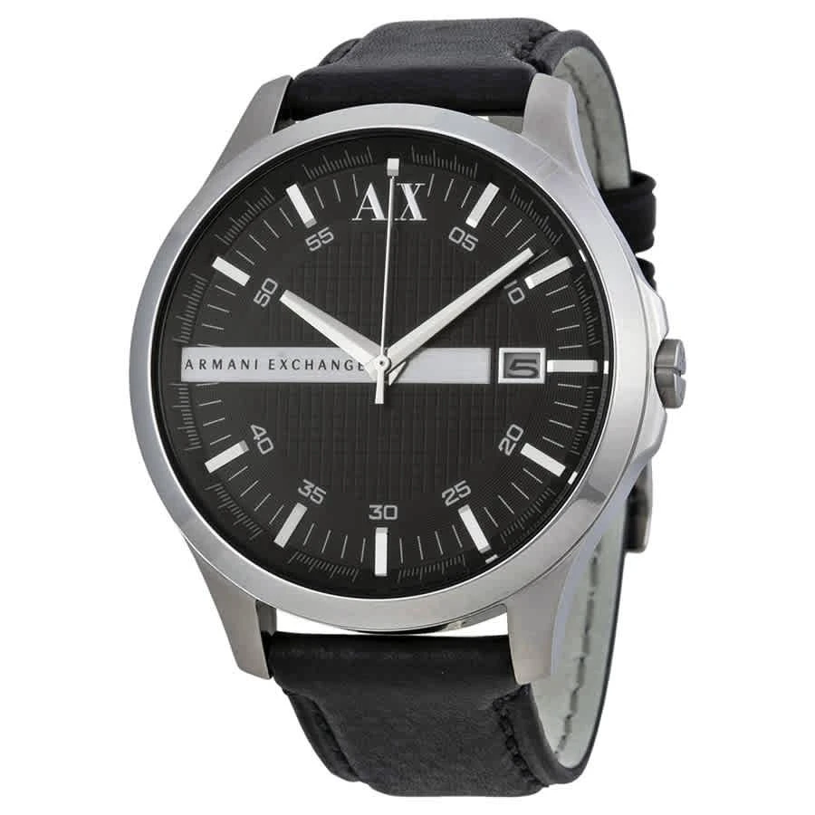商品Armani Exchange|Armani AX Exchange Whitman Black Dial Black Leather Men's Watch AX2101,价格¥630,第1张图片
