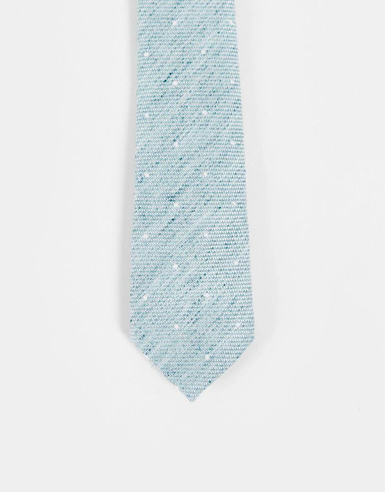 商品ASOS|ASOS DESIGN slim tie with texture and polka dot detail in mint,价格¥58,第1张图片