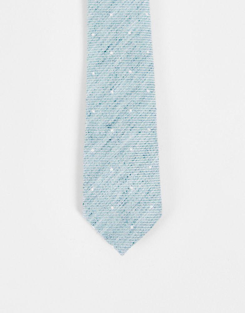商品ASOS|ASOS DESIGN slim tie with texture and polka dot detail in mint,价格¥57,第1张图片