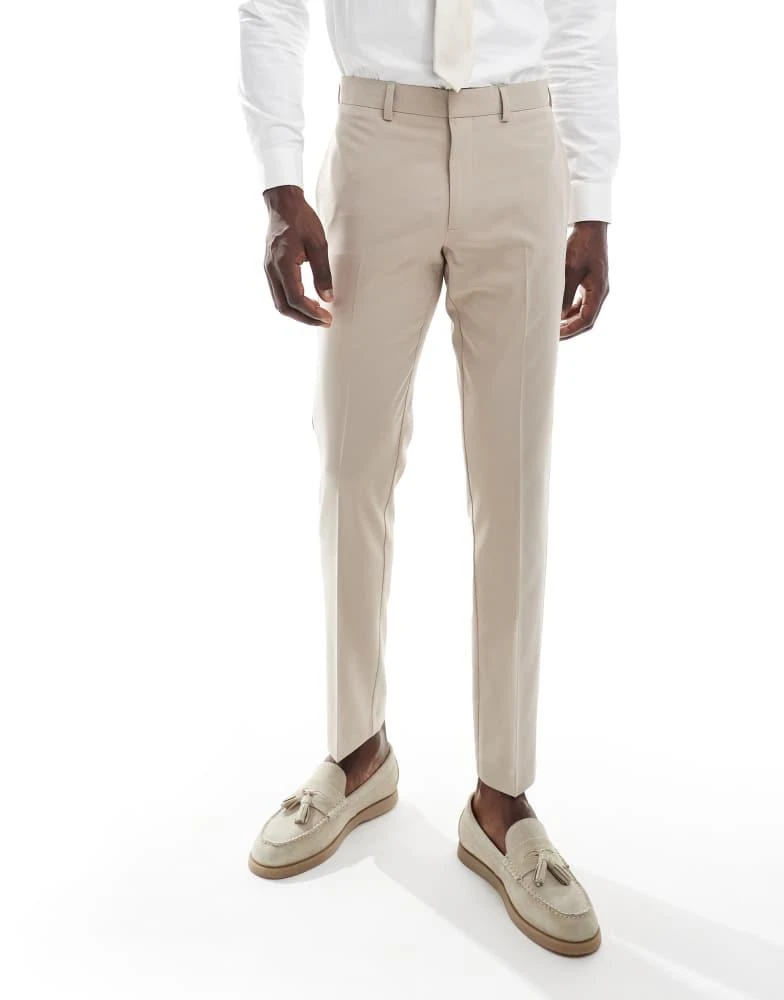 商品ASOS|ASOS DESIGN skinny suit trousers in stone,价格¥242,第2张图片详细描述