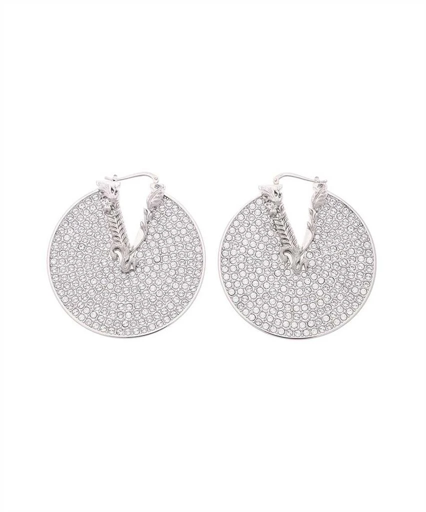 商品Versace|Versace crystal virtus hoop earrings,价格¥6723,第1张图片