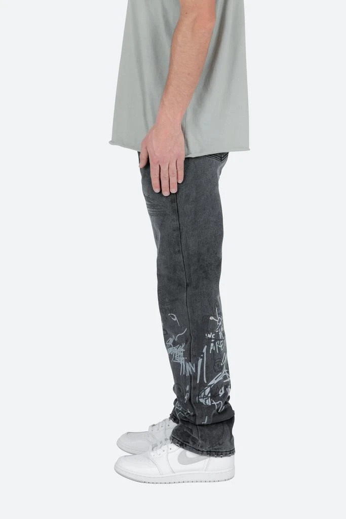 商品MNML|V443 Terry Grave Baggy Denim - Black,价格¥422,第4张图片详细描述