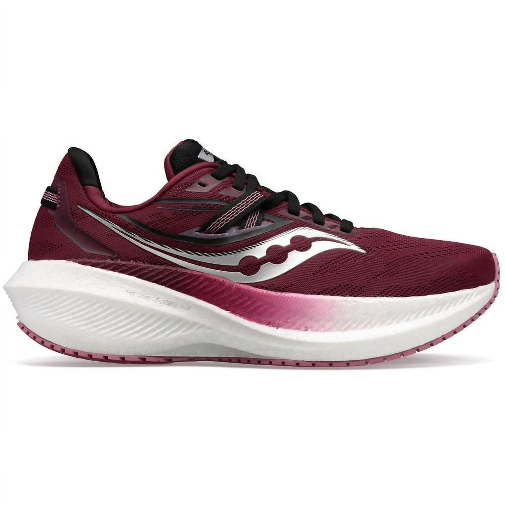 商品Saucony|Women's Triumph 20 Running Shoes - D/wide Width In Sundown/rose,价格¥922,第1张图片