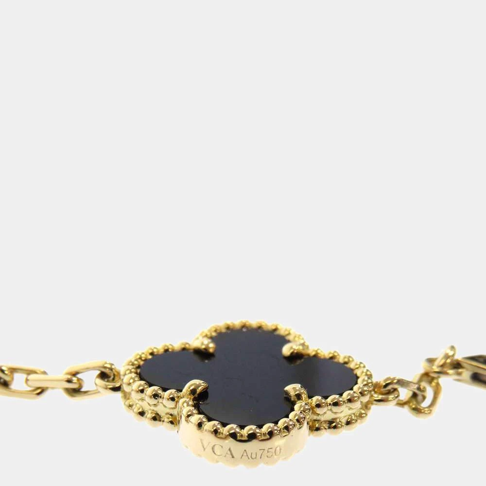商品[二手商品] Van Cleef & Arpels|Van Cleef & Arpels Vintage Alhambra 18K Yellow Gold Onyx Bracelet 7,价格¥29951,第3张图片详细描述