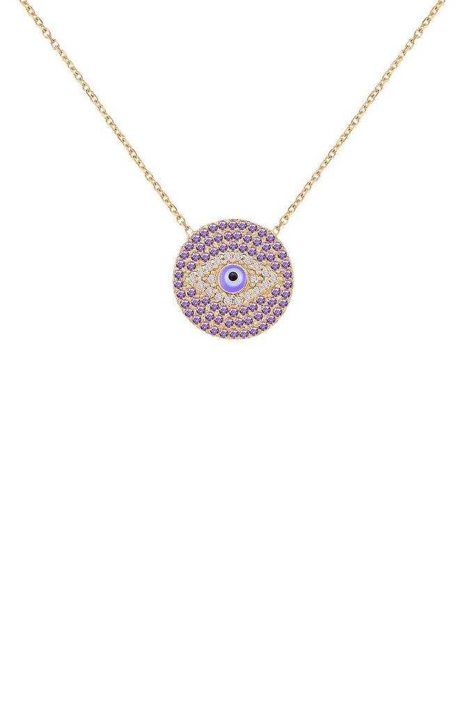 商品Gabi Rielle|14K Gold Plated Sterling Silver & CZ Evil Eye Necklace,价格¥343,第1张图片