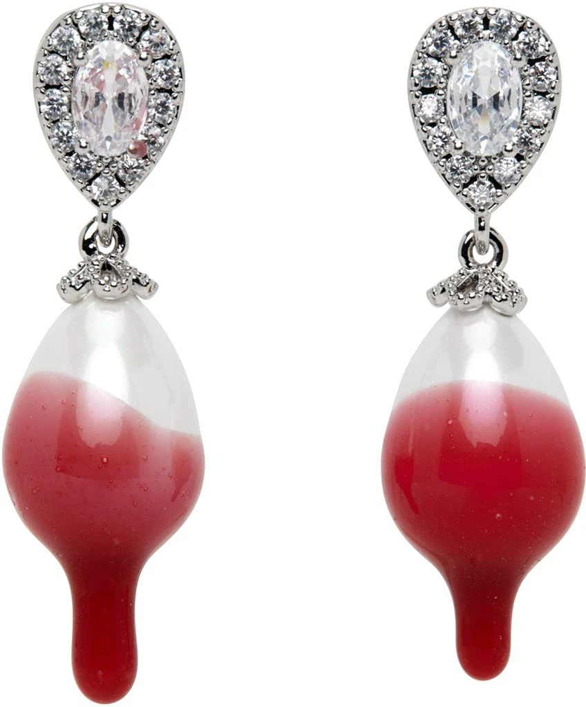 商品Ottolinger|Silver & Pink Pearl Drop Earrings,价格¥951,第1张图片