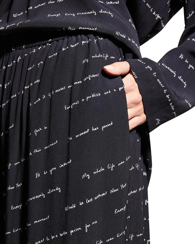商品ROSETTA GETTY|Writing-Print Cropped crepe PJ Pants,价格¥1533,第5张图片详细描述