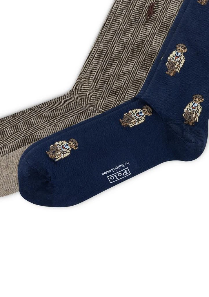 商品Ralph Lauren|Mini Head of Charles and Bear Socks - 2-Pack,价格¥207,第3张图片详细描述
