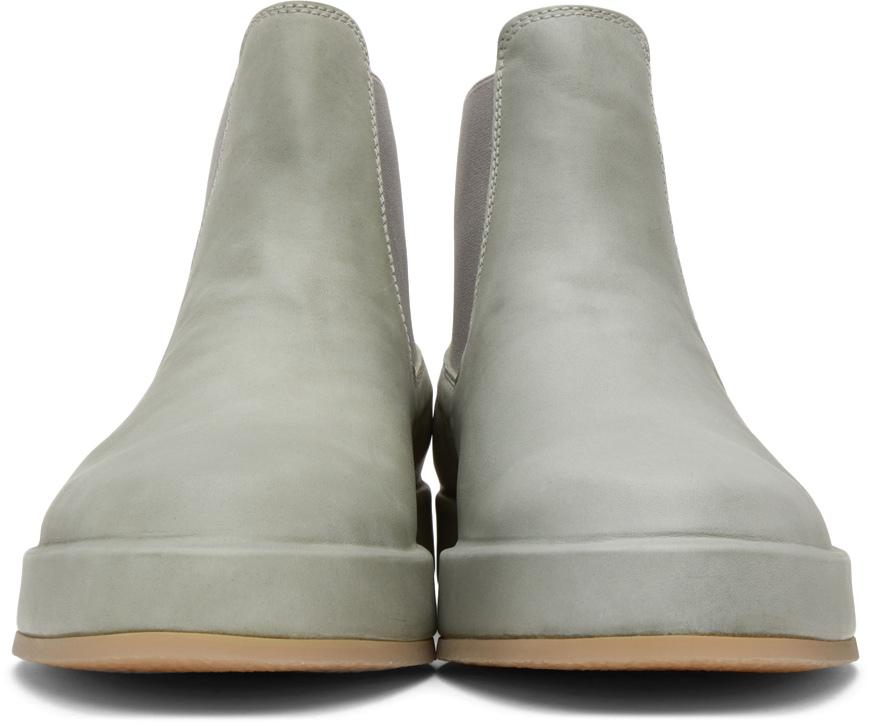 Grey Leather Wrapped Chelsea Boots商品第2张图片规格展示