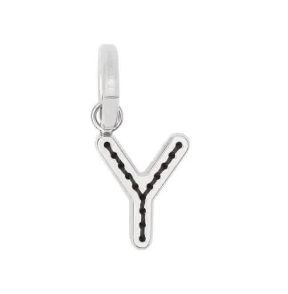 商品Burberry|Leather-Topstitched 'Y' Alphabet Charm in Palladium/Back,价格¥587,第1张图片