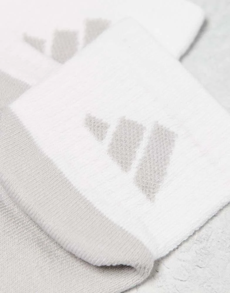 商品Adidas|adidas Running Essentials ankle socks in white and grey 3 pack,价格¥93,第2张图片详细描述