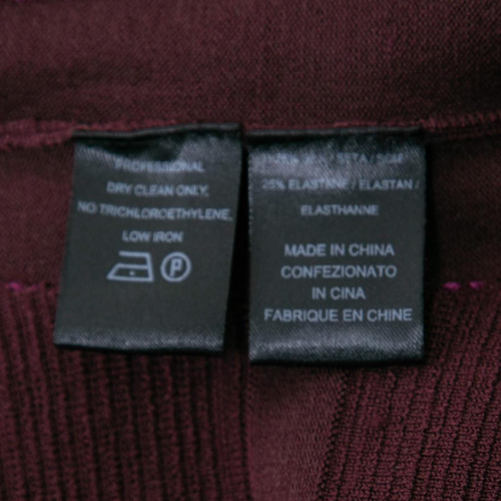 Narciso Rodriguez Purple Silk Knit Cut Out Yoke Sleeveless Sheath Dress S商品第5张图片规格展示