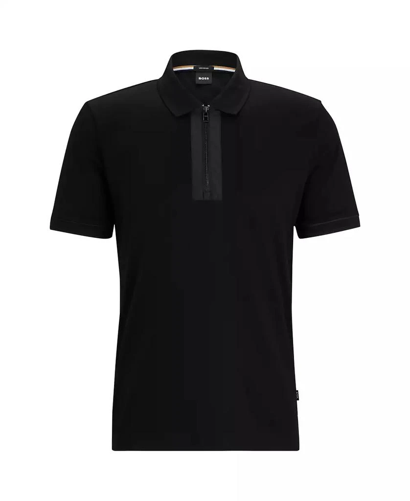 商品Hugo Boss|Men's Zip Placket Polo Shirt,价格¥798,第4张图片详细描述