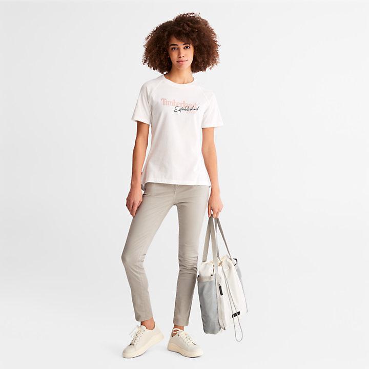 商品Timberland|Raglan-sleeve Logo T-Shirt for Women in White,价格¥116,第5张图片详细描述