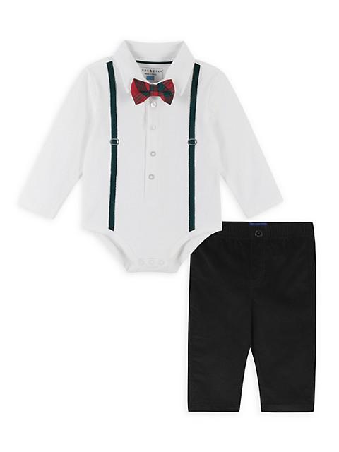 Baby Boy's Holiday Suspender Shirtzie & Pants Two-Piece Set商品第1张图片规格展示