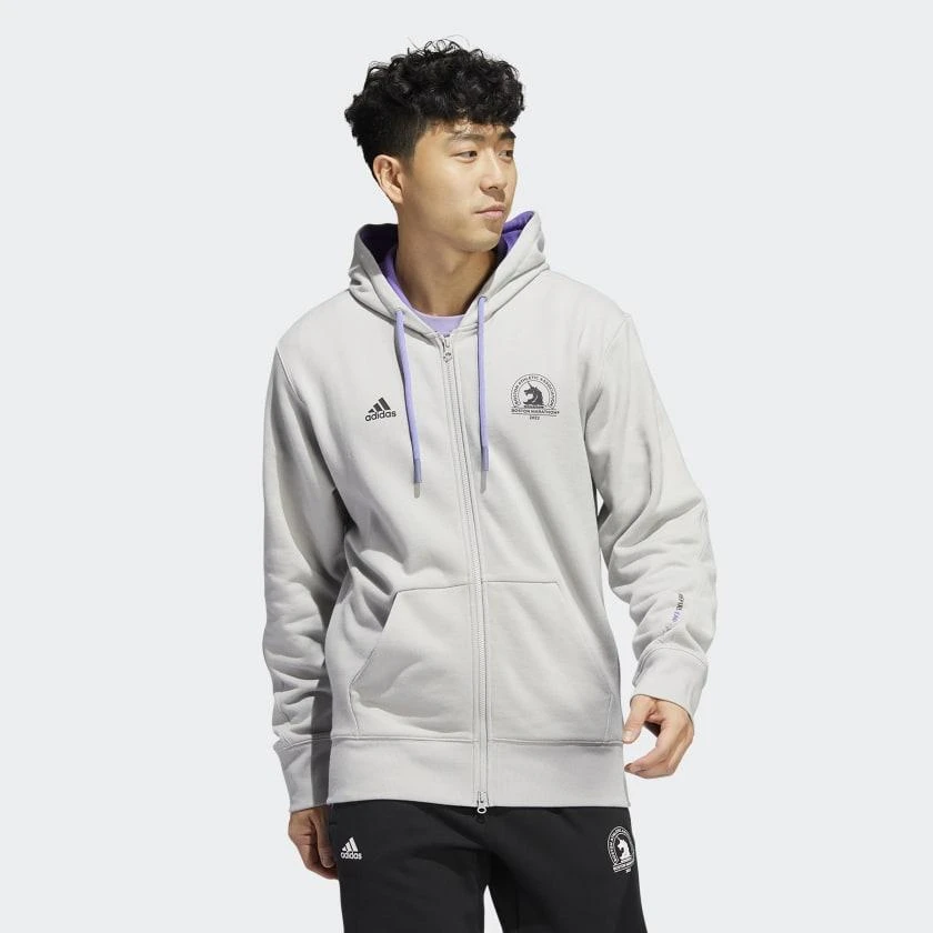 商品Adidas|Men's adidas Boston Marathon 2022 Fullzip Hoodie,价格¥375,第2张图片详细描述