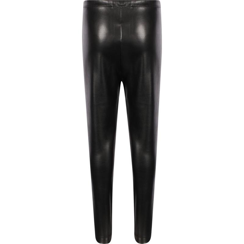 Faux leather logo leggings in black商品第2张图片规格展示