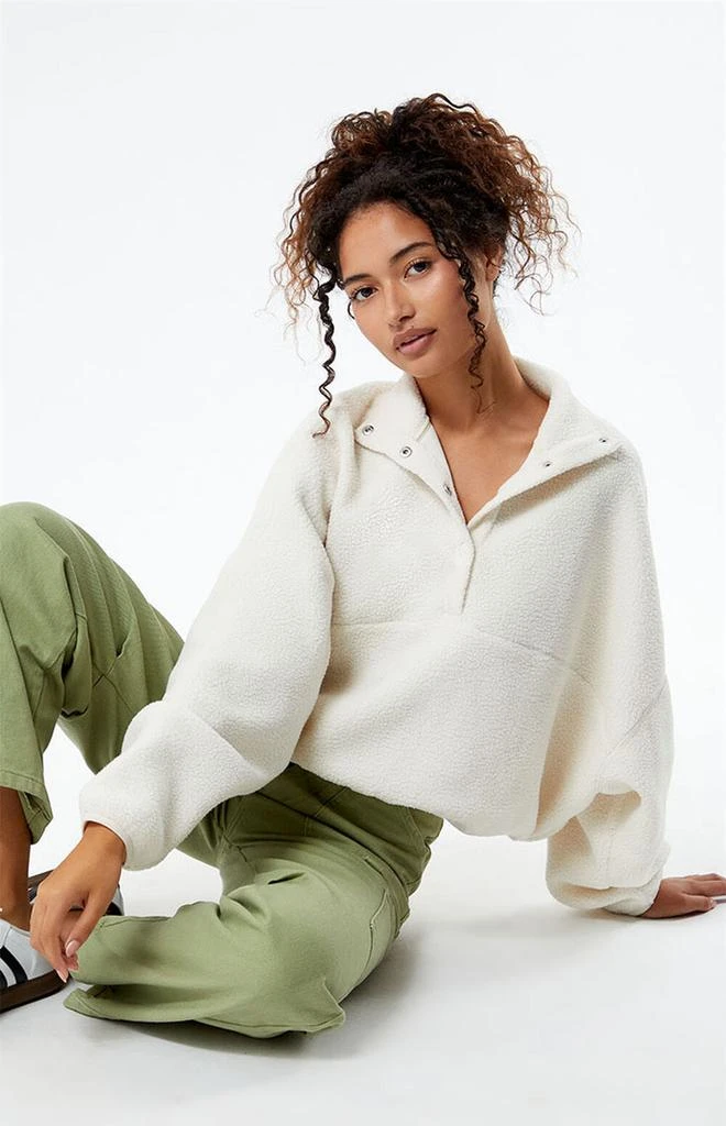 商品PacSun|Ski Half Snap Cropped Sweatshirt,价格¥275,第4张图片详细描述