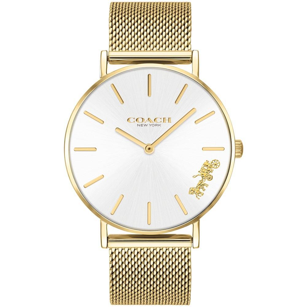 商品Coach|Women's Perry Gold-Tone Stainless Steel Mesh Bracelet Watch 36mm,价格¥899,第1张图片