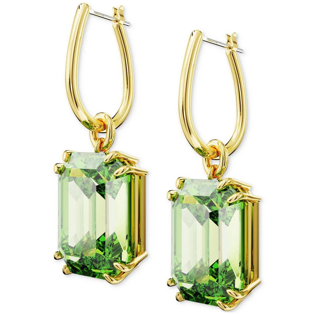 商品Swarovski|Gold-Tone Color Octagon Crystal Charm Hoop Earrings,价格¥865,第3张图片详细描述