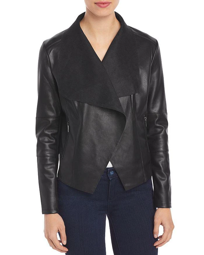 Draped Faux Leather Jacket 商品