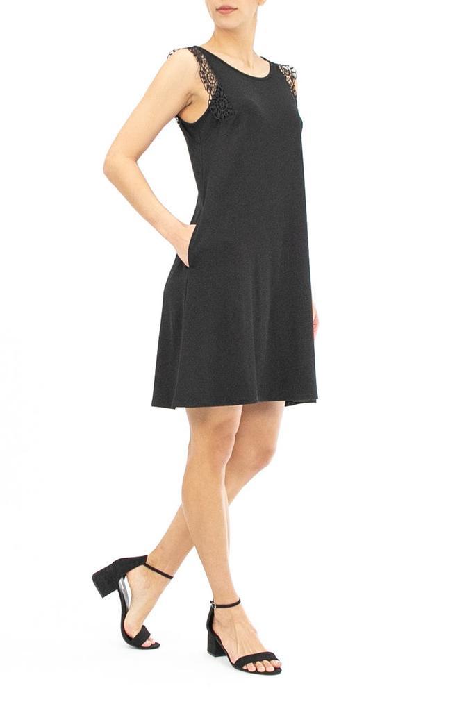 商品Nina Leonard|Lace Trim Sleeveless Trapeze Dress,价格¥148,第5张图片详细描述