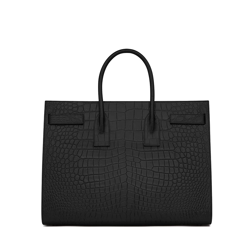 SAINT LAURENT PARIS/圣罗兰 YSL 男士大号黑色小牛皮鳄鱼压纹锁头日用手提斜挎单肩包441571CS38U1000 商品