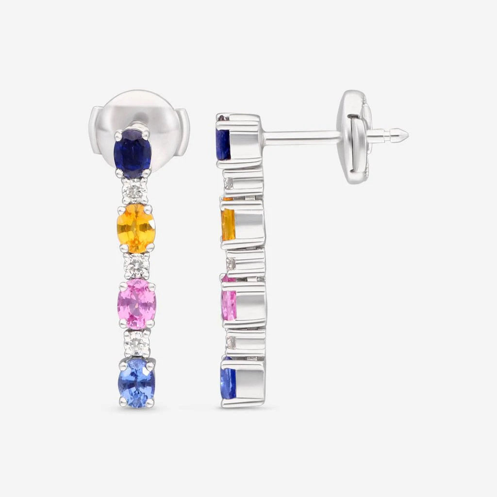 商品Ina Mar|Ina Mar 14K  White Gold Diamond and 1.6ct.tw Sapphire Drop Earrings IMKGK47,价格¥8989,第3张图片详细描述