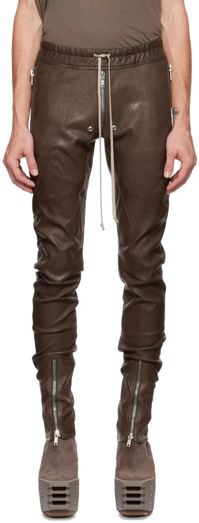 商品Rick Owens|Gray Gary Leather Pants,价格¥10309,第1张图片