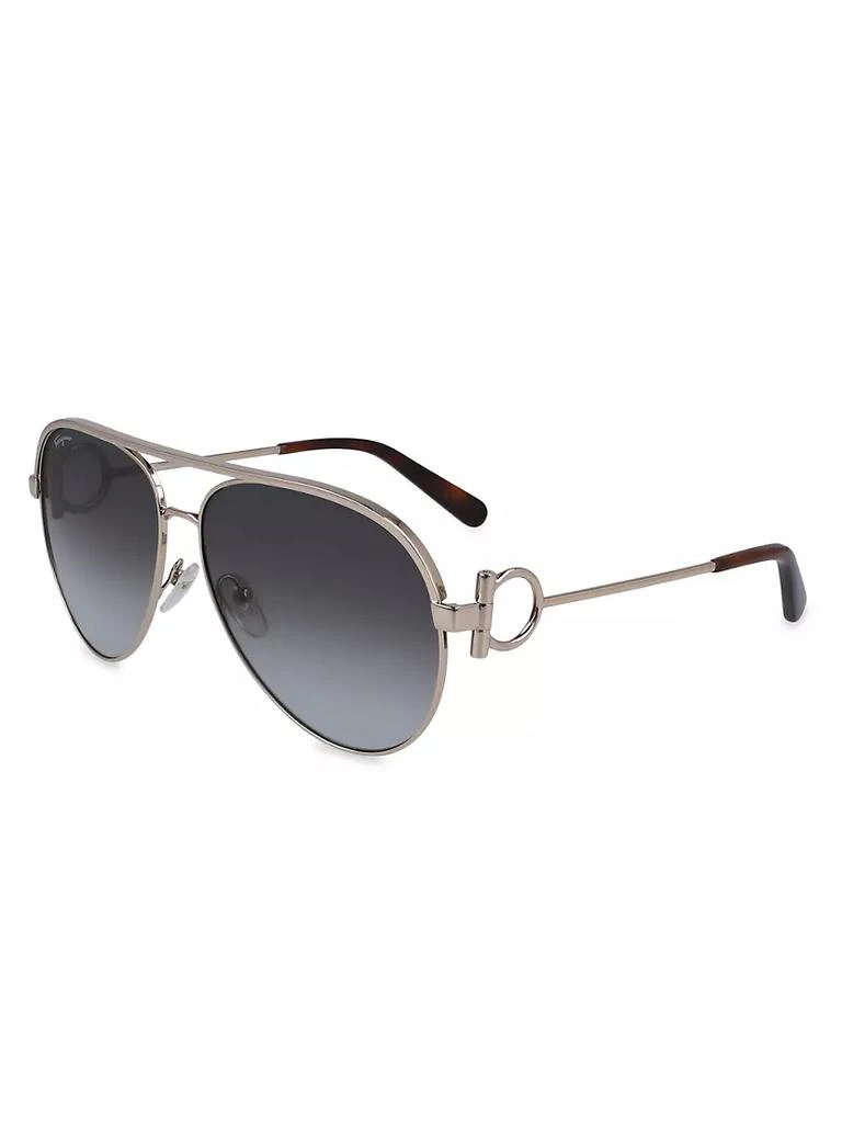 商品Salvatore Ferragamo|Gancini 60MM Pilot Sunglasses,价格¥2537,第2张图片详细描述