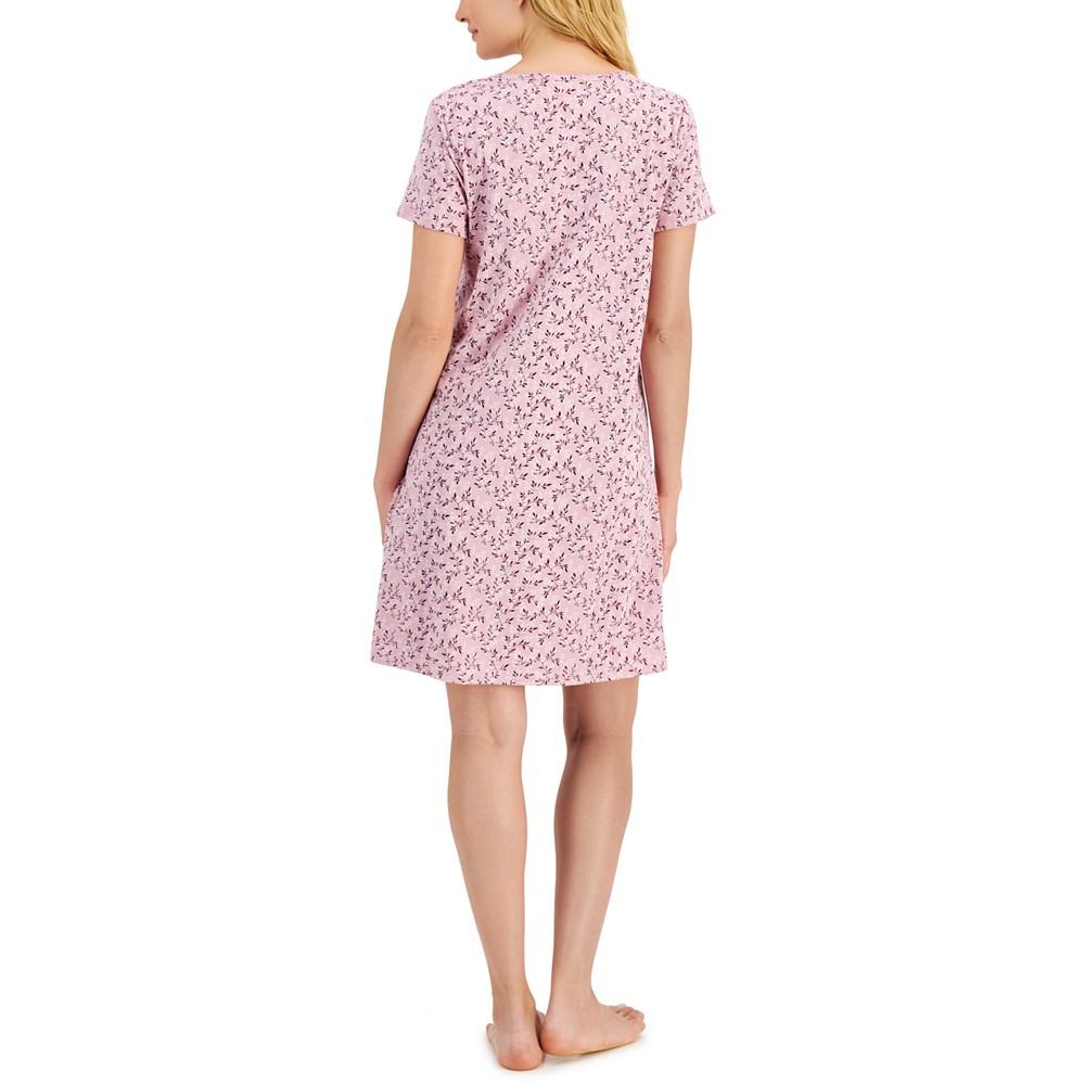 Women's Short Sleeve Cotton Essentials Chemise Nightgown, Created for Macy's商品第2张图片规格展示