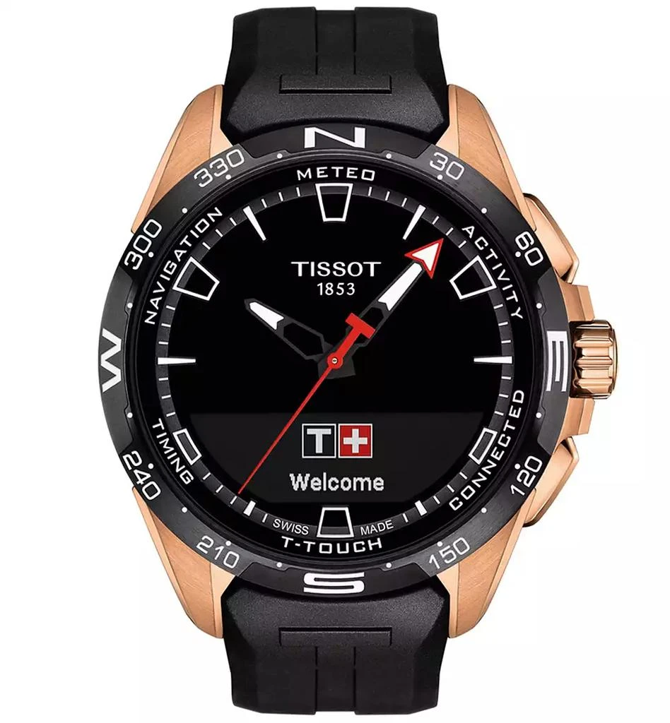 商品Tissot|Men's Swiss T-Touch Connect Solar Black Rubber Strap Smart Watch 48mm,价格¥8940,第1张图片