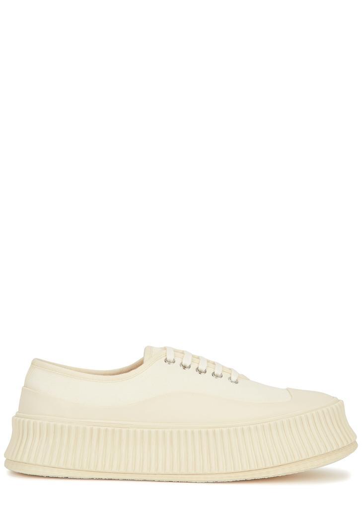 商品Jil Sander|Ecru canvas flatform sneakers,价格¥3971,第1张图片