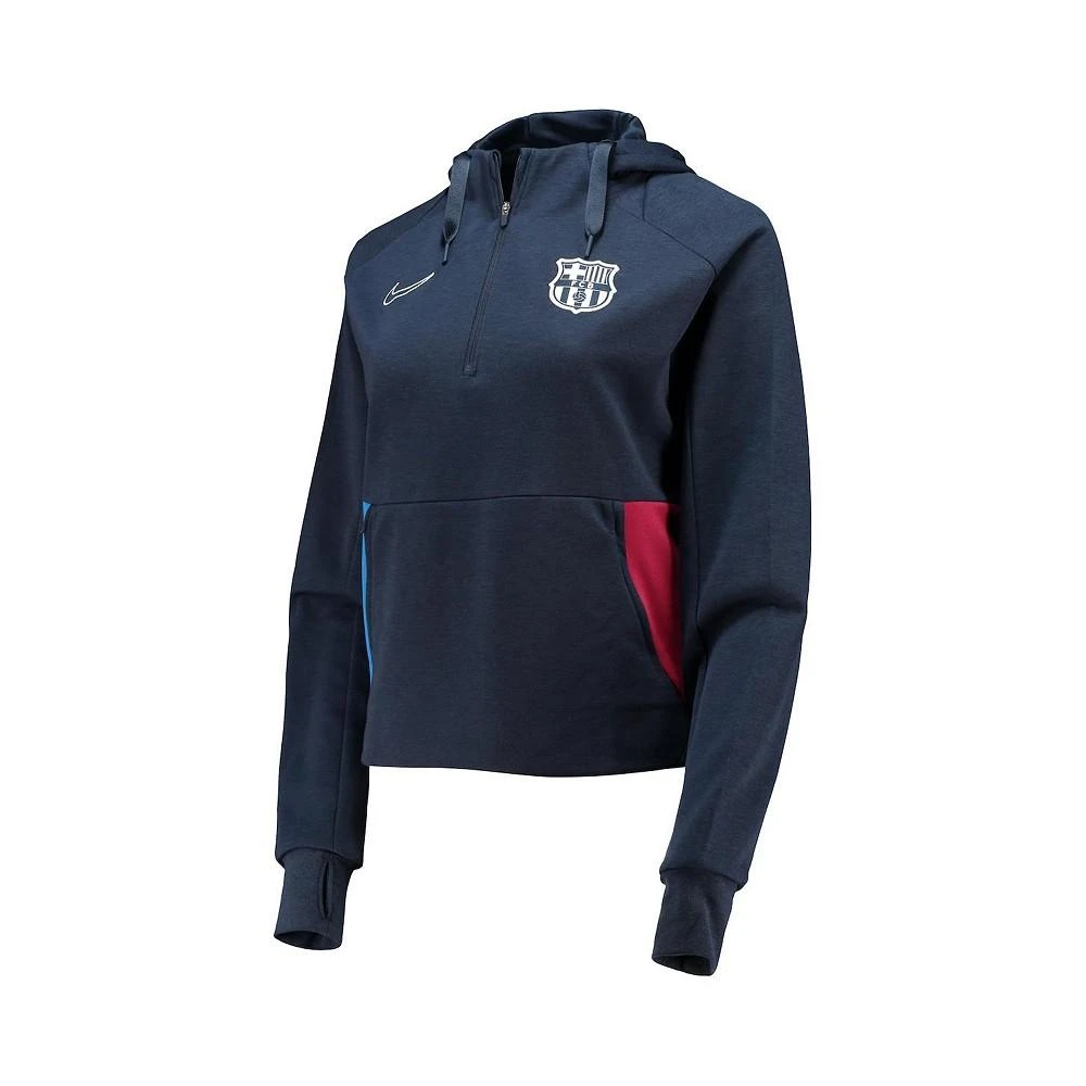 商品NIKE|Women's Navy Barcelona Travel Fleece Midlayer Performance Raglan Quarter-Zip Hoodie,价格¥778,第3张图片详细描述