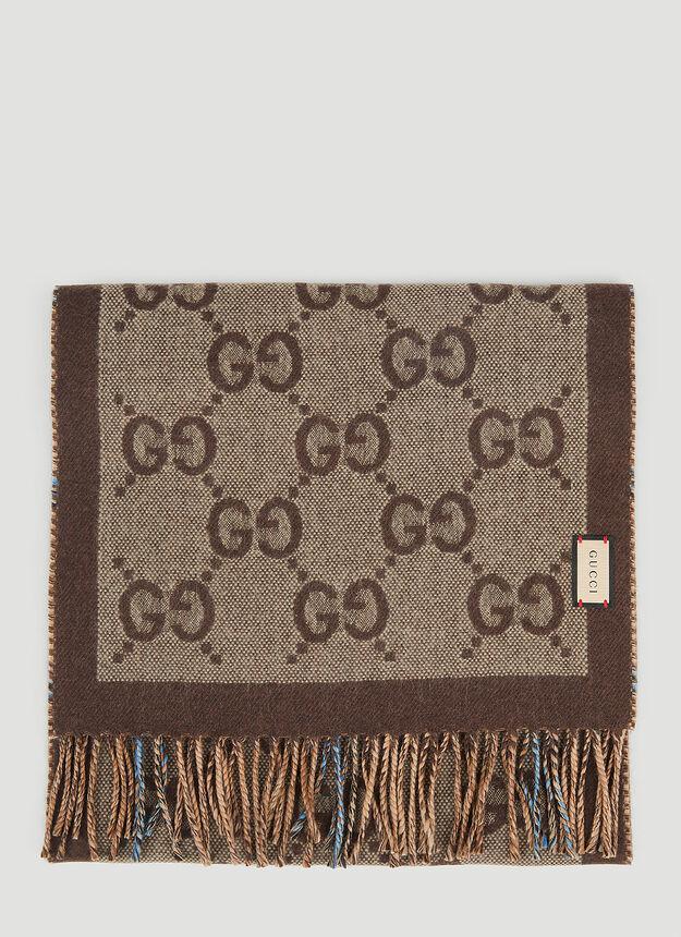 商品Gucci|GG Reversible Check Scarf in Brown,价格¥3293,第1张图片